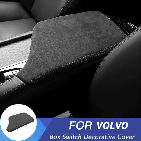 Armrest Box Cover Suede Leather Pad for Volvo XC60 Car Interior Accessory LINGLUYANG