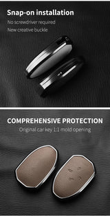 5 Button Aluminum Alloy Goatskin Car Key Case Cover For Trumpchi GAC 2021 Empow J11 J12 J13 J14 J15 J16 GS8 Keychain Accessories