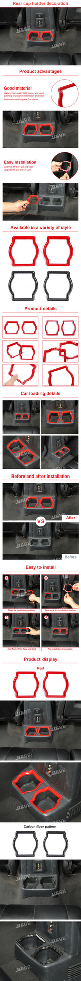 Cup Holder Cover ABS Trim for Dodge Nitro 2007-2012 Car Interior Accessory HEBE