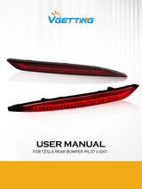 3-Function Rear Bumper Reflector for Tesla Model 3 Y Car Interior Accessory MAGIC COLORM