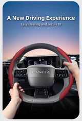 Lancia 2-Piece Wave-Shaped Leather Wheel Cover