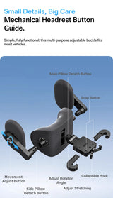 3-in-1 Car Headrest & Neck Support Pillow with 6-Way Adjustable Headrest