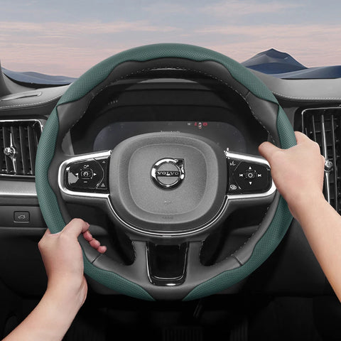 Breathable Faux Leather Steering Wheel Cover for Volvo Car Interior Accessory Hocasen