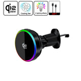 Qi2.2 25W Car Magnetic RGB Wireless Charger With Air Cooling Fan Phone Holder