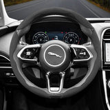 Segmented Suede Steering Wheel Cover for Jaguar XF XE