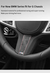 For New BMW Series Fit for G Chassis Steering Wheel Trim Sticker Anti Scratch Made of Alcantara Car Interior Tuning Accessori