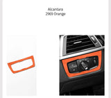 For BMW F30 F32 F34 Car Headlight Switch Knob Panel Trim Frame Decoration Sticker Interior Tuning Accessories Made of Alcantara