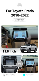 11.8" Android 13 GPS Navigation for Toyota Prado 2010–2022