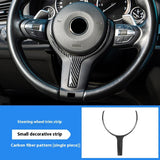 For BMW 1 2 3 4 Series X2 F20 F21 F32 F33 F12 F10 F11 F15 F16 F30 ABS Carbon Texture Car Interior Steering Wheel Cover Trim