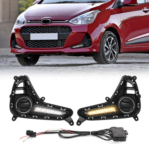 LED DRL Fog Turn Signal Lights for Hyundai Grand i10 Car Interior Accessory MAGIC COLORM