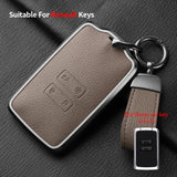 Metal and Leather Car Key Case Cover For Renault Clio Kadjar Capture Koleos Espace Master Talisman Talisman Scenic Protect Cover
