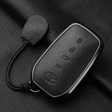 Metal And Goatskin Car Key Case Cover For Toyota Sequoia Cross Fortuner Prius Venza Alphard Vellfire Sienna Tundra Mirai Yaris