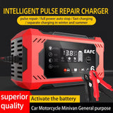 Car Battery Charger 12V 6A Intelligent Fast Charging Pulse Repair Type Full Auto-Stop Dual-Mode Lead Acid for Motorcycle Truc