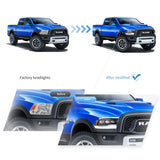 Black LED Headlights for Ram 1500 2009-2018 Car Interior Accessory Vland