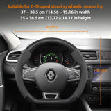 Suede Carbon Fiber Steering Wheel Cover for Renault