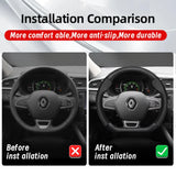 Breathable Leather Steering Cover for Renault Cars Car Interior Accessory Hocasen