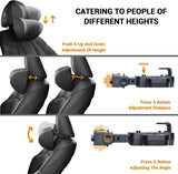 Ergonomic 3-Point Neck Support Pillow With Hook Adjustable Car Seat Headrest for Sleeping, Travel, Pain Relief Car Interior A