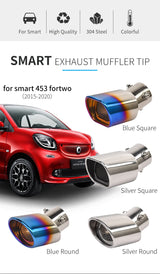 Exhaust Tip 304 Stainless Steel for Smart Fortwo 2015-2020 Car Interior Accessory OEM