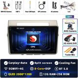 2K QLED Android 15 Head Unit for Toyota Corolla Verso 2004–2009