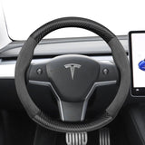 Steering Wheel Cover Suede Carbon for Tesla Model 3 Car Interior Accessory Hocasen