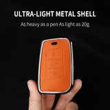 Metal and Leather Car Key Case Cover for VW Volkswagen Passat B8 CC Arteon Magotan GTE Skoda Fabia Superb A7 Kodiaq Car Inter