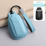 Leather Car Key Case Cover For DFSK DongFeng 580 F507 Aeolus AX7 GS PU Car Remote Key Bag Case Shell Protecter Keychain Holder