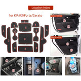 Anti-Slip Gate Slot Mat for Kia K3 FORTE Cerato 2021 - 2023 GT Non-Slip Door Groove Pad Cup Holder Interior Accessories Car I
