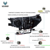 Dual Beam Projector Headlights for Hilux 2015-2020 LED Ambient Light VLAND