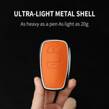 Aluminum Alloy Goatskin Car Key Case Cover for Subaru BRZ XV SV Forester Legacy Outback Crosstrek Impreza WRX Ascent keychain