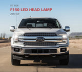 LED Dual Beam Projector Headlights for Ford F-150 2018-2020 Car Interior Accessory Vland