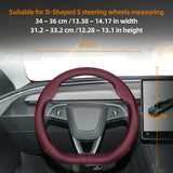 Ultra-Thin Leather Steering Cover for Tesla 2024