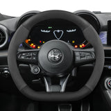 Mocha Suede Carbon Fiber Steering Cover for Alfa Romeo