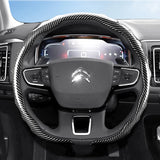 Steering Wheel Cover Carbon Fiber Texture for Citroen