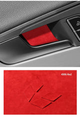 For Audi A4L A4 S4 A5 S5 Made of Alcantara Door Handle Bowl Trim Protective Sticker Anti-Scratch Car Interior Tuning Accessory
