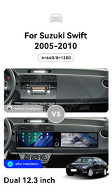 24.6 inch Dual Screen Android Head Unit for Suzuki Swift Android Head Unit Aotsr