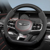 Genesis Carbon Fiber Texture Suede Wheel Cover Car Interior Accessory Hocasen