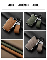 Metal and Leather Car Key Case Cover for Jaguar I-PACE Keychain Accessories Car Interior Accessory OEM