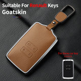 Metal and Leather Car Key Case Cover For Renault Clio Kadjar Capture Koleos Espace Master Talisman Talisman Scenic Protect Co