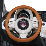 Ultra-Thin Breathable Leather Steering Wheel Cover for Fiat 500, Punto Evo