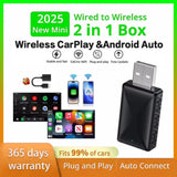 Wireless CarPlay Android Auto 2-in-1 Adapter for Universal Car CarPlay Adapter OEM