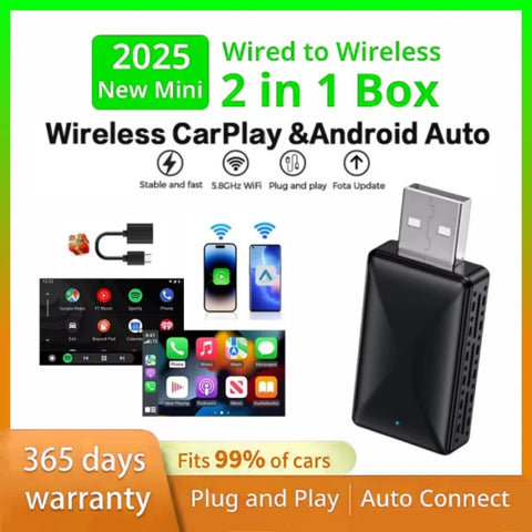 Wireless CarPlay Android Auto 2-in-1 Adapter for Universal Car CarPlay Adapter OEM