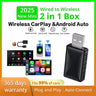 Wireless CarPlay Android Auto 2-in-1 Adapter for Universal Car