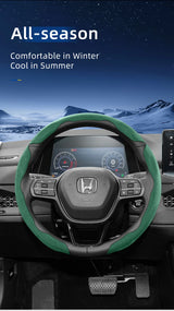 Suede Steering Wheel Cover Sports Design for Fiat 500