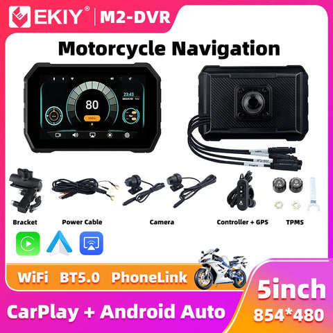 5.0 CarPlay GPS with TPMS for Universal Moto Android Head Unit EKIY