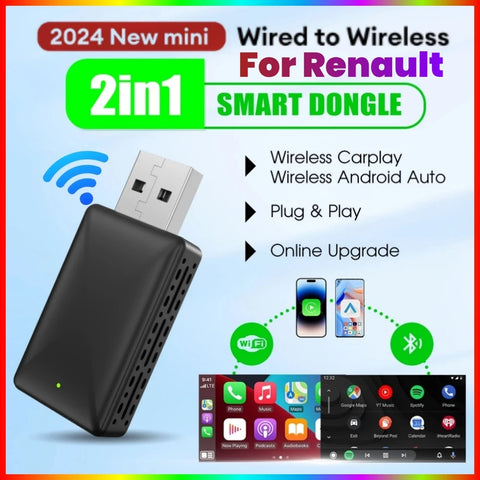 Wireless CarPlay Android Auto Dongle for Renault Arkana 2021–2024 CarPlay Adapter OEM