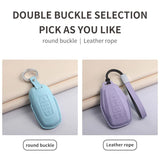 Car Key Case Cover for Geely New Coolray 2023-2025 X6 Emgrand Global Hawk GX7 PU Leather Car Keychain Car Interior Accessory