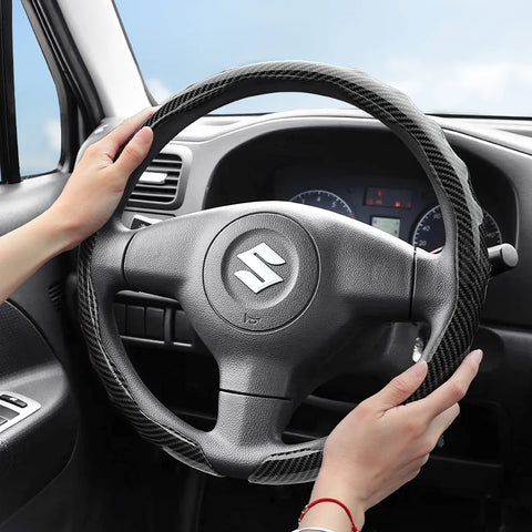 Carbon Fiber Wave Steering Cover for Suzuki Cars Car Interior Accessory Hocasen