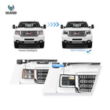 LED 2nd Gen Headlights for GMC Sierra 2007-2013 LED Ambient Light Vland