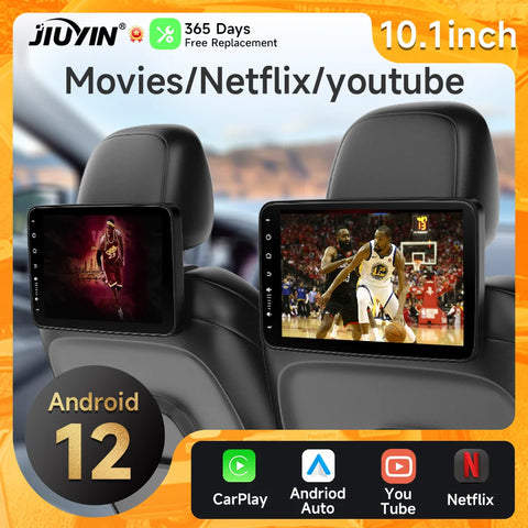 10.1 Inch Android 12 Headrest Monitor for Universal Vehicles Car Headrest Monitor JIUYIN