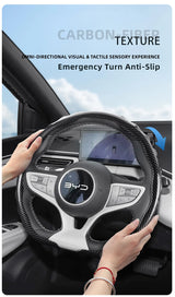 Snap-On Wave-Shaped Steering Cover for BYD Atto 3 Car Interior Accessory Hocasen